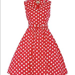 Red Polka dot Lindy Bop Matilda dress